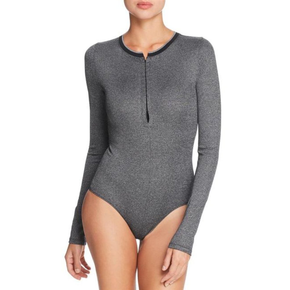 NWOT Rag & Bone Grey Rib Knit Bodysuit